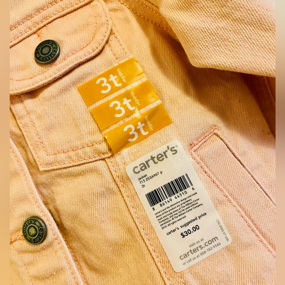NEW! Carter’s Button Down Pink Denim Jacket - Picture 9 of 12
